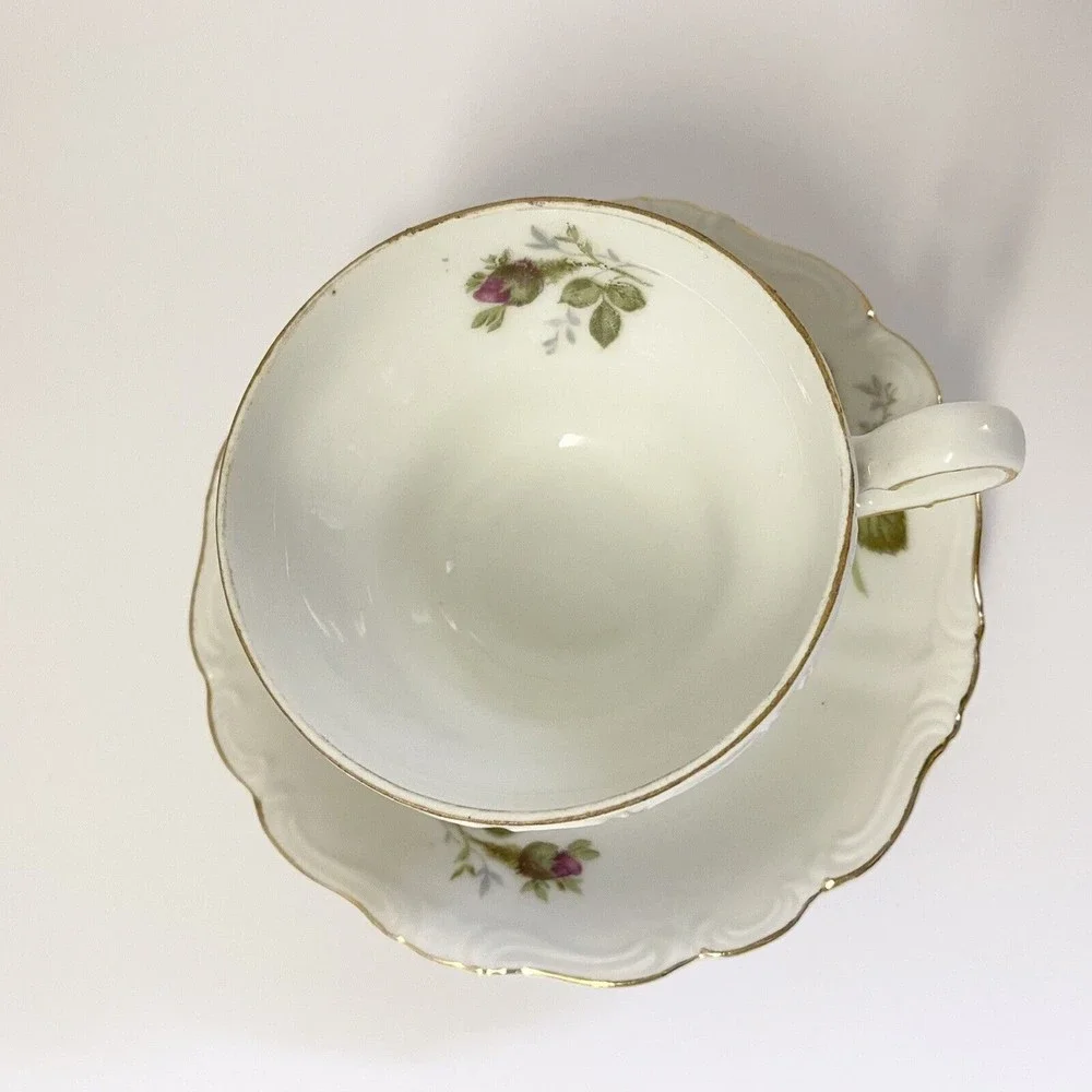 Vintage Rose China Made in Japan‎ Cup and Saucer Set
